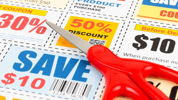 discount coupons in a newspaper