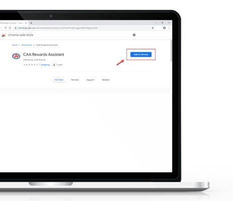 Image showing Google Chrome web store, with CAA Rewards Assistant to install